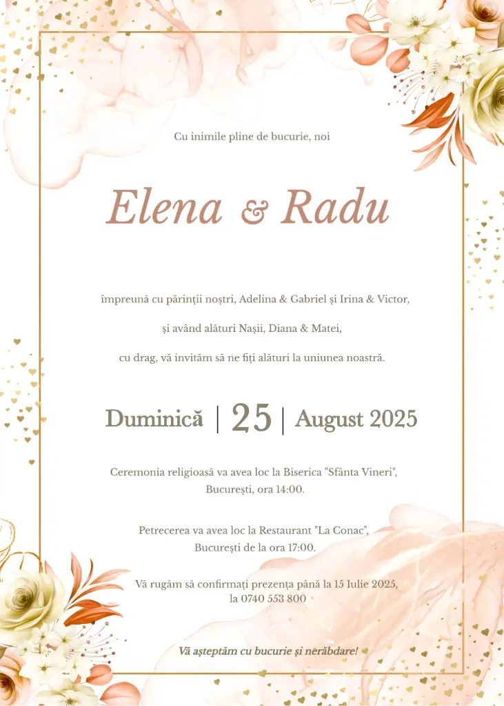 Invitație Nuntă - Aură de Lumină